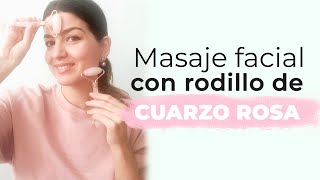 Masaje facial con RODILLO DE CUARZO ROSA 💆✨ Paso a paso [upl. by Nattie]