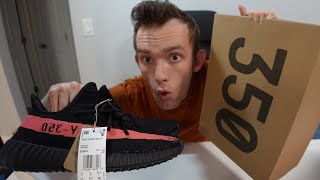 Adidas Yeezy Boost 350 V2 Black Red BY9612 Review By ACESHOERU [upl. by Barnebas746]