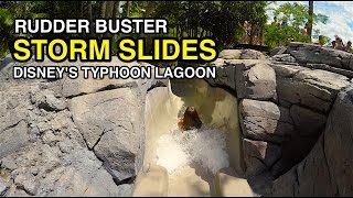 4K Storm Slides  Rudder Buster  Typhoon Lagoon Orlando FL [upl. by Soll]