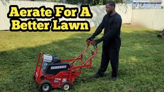 Core Aerating My Lawn With The Classen Aerator For A Better Lawn [upl. by Munson]