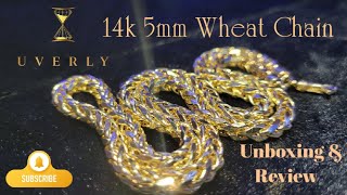 5mm 14k Wheat Chain Review made by Uverly [upl. by Ilecara]