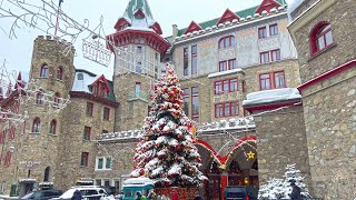 Snow walk St Moritz Switzerland ❄️ 4K winter walking tour 🌨 [upl. by Frame]