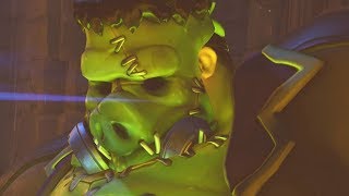 Overwatch  JUNKENSTEINS MONSTER Legendary Roadhog Skin Gameplay Halloween Terror Event [upl. by Vedette]