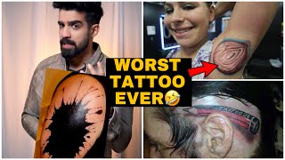 WORST TATTOOS EVER 20 😂❌ shorts tattoo [upl. by Anitnamaid144]