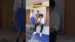 Teacher school me mother comedy funny school schoollife fun scholllife ytshorts funnyshorts [upl. by Reisfield]