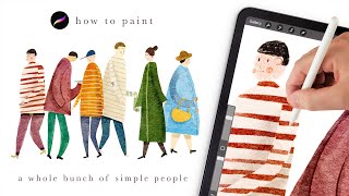 Paint simple people with me 🥰 Illustration tutorial Procreate tips and tricks for beginners [upl. by Baalbeer164]