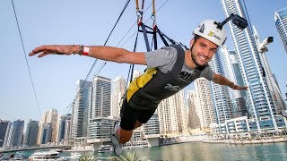 Grigor Dimitrov Flies High Over The City On XLine Dubai Marina [upl. by Oyr]