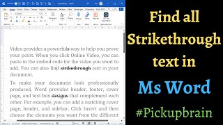 How to find strike through text in Ms Word [upl. by Gillespie]