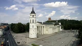 Lithuania Vilnius cathedral square live webcam 17aug2024 timelpse🇱🇹 [upl. by Airolg]