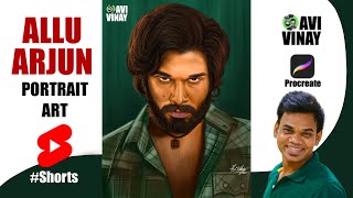 Stylish Allu Arjun Procreate Portrait Art  Realistic Portrait Art shorts avivinay [upl. by Vookles497]