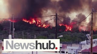 Two pilots killed in Greece during battle against wildfires as Mediterranean in flames  Newshub [upl. by Yesllek570]