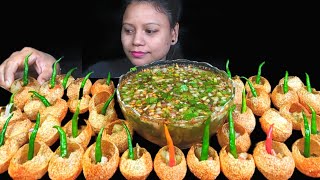 ASMR EATING SPICY PANI PURI CHALLENGE  FUCHKA CHALLENGE  GOLGAPPA CHALLENGE  PANI PURI ASMR [upl. by Adnahsor211]