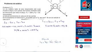 ESTATICA  EJERCICIO 02  FISICA 1 PARA FCEFYN [upl. by Valerye]