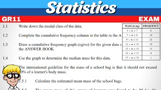 Statistics Grade 11 Exam Question [upl. by Nesyrb]