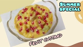 Fruit custard  इस गर्मी बनाऐ क्रीमी फ्रूट कस्टर्ड  Summers Vanilla custard  Archanas homemade [upl. by Mcleod]