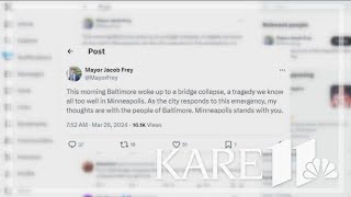 Minneapolis Mayor Frey tweets support for Baltimore following bridge collapse [upl. by Stalk]