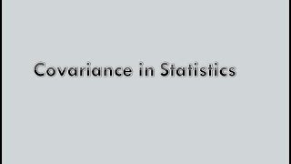 Covariance in Statistics [upl. by Nitsraek]