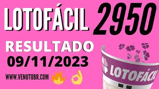 🍀 Resultado Lotofácil 2950 [upl. by Araiek]