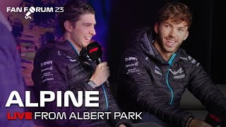 Esteban Ocon amp Pierre Gasly on the Fan Forum Stage 2023  🔴 LIVE from Albert Park [upl. by Toby]