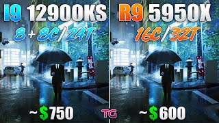 Core i9 12900KS vs Ryzen 9 5950X  Test in 10 Games [upl. by Richelle]