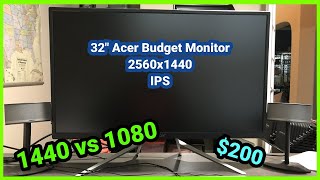 Acer ET322QU 32quot monitor 2560x1440p  1440p vs 1080p best budget monitor  unboxing and review [upl. by Oag]