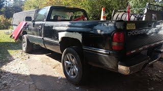 Applying Body Filler Part 5 1996 Dodge Ram 1500 Work Truck [upl. by Chema]