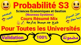 Probabilité S3  Cours Résumé Mix ✍️Chapitre 1  2  3  4   Pour Toutes les Universités au Maroc [upl. by Adina807]