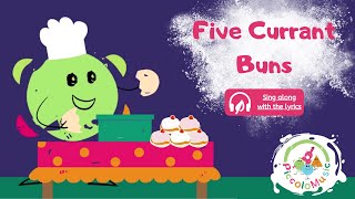 Five Currant Buns lyrics  Piccolo Music World Nursery Rhyme Week 2024 babies toddlers nursery [upl. by Nyloc]