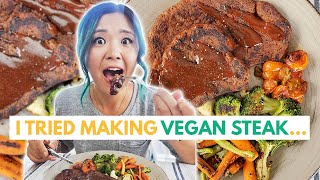 I Tried Making VEGAN STEAK AgainAvant Garde Vegan Recipe [upl. by Yesnik]