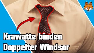 Krawatte binden für Anfänger  Doppelter Windsor einfache Anleitung 🤵 [upl. by Firman]