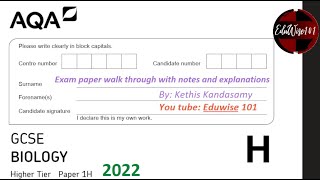 AQA GCSE Biology 2022  Paper 1 Q1 Higher Tier Past paper Questions walk through on Cell Biology [upl. by Adlesirk794]