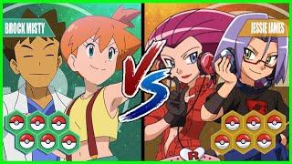 Pokemon Battle Pedia Misty and Brock Vs Jessie and James Team Rocket [upl. by Sanoy]