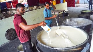 Rabdi Malai Making for 500 People  Hai Foodies [upl. by Arutek]