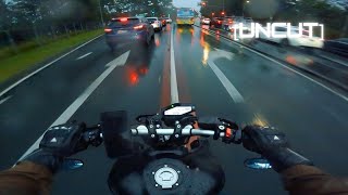 UNCUT INTO THE STORM  YAMAHA MT09 AKRAPOVIC  QUICKSHIFTER 4K [upl. by Yadnil285]