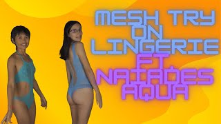 Sheer Mesh Lingerie Try on Haul Featuring Naiades Aqua and Abby Angel [upl. by Dyer]