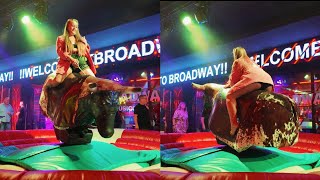 Top class mechanical bull riding benidormbritish entertainment rodeo October 14th 2024 [upl. by Sissie]