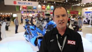 Suzuki at INTERMOT 2014  First Look  Motorcyclenewscom [upl. by Suolhcin198]