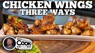 Chicken Wings Three Ways  Blackstone Griddles [upl. by Haggar]