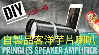 DIY 品客洋芋片 喇叭 揚聲器 一罐洋芋片的變身 HOW TO MAKE PRINGLES CAN SPEAKER AMPLIFIER SOUNDBOOSTING [upl. by Mazlack410]