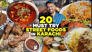 20 Karachi Street Foods You Must Try  Ultimate Nihari Biryani Paya Bun Kabab Chanay and more [upl. by Ramses592]