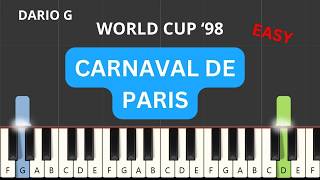 Dario G  Carnaval De Paris Piano Tutorial  Noten [upl. by China640]