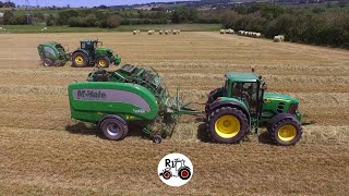 SUIVEZ UNE GROSSE JOURNEE DENRUBANNAGE 2021 AVEC UN DUO DE JOHN DEERE  MCHALE 6195 7530 BRETAGNE [upl. by Garber10]