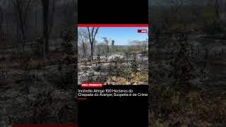 Incêndio Atinge 100 Hectares da Chapada do Araripe Suspeita é de Crime [upl. by Casteel]