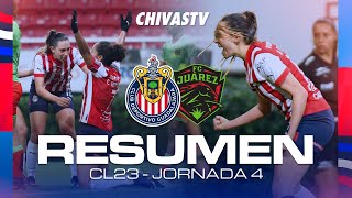 RESUMEN Y GOLES  CHIVAS FEMENIL VS FC JUÁREZ  JORNADA 4  CLAUSURA 2023 [upl. by Ainitsirc]