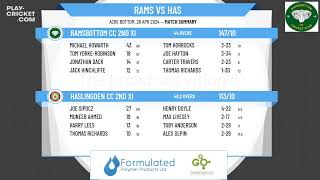 Ramsbottom CC 2nd XI v Haslingden CC 2nd XI [upl. by Ahtanaram464]