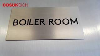 BOILER ROOM Letters Door Signs COSUN Custom Stainless Steel Signage [upl. by Iong334]