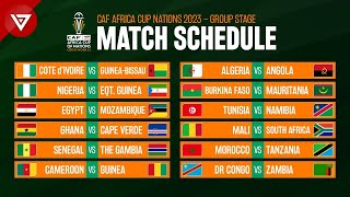 Match Schedule CAF Africa Cup of Nations 2023 Group Stage [upl. by Halette]