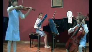 Piano trio The Frolic Fluff play Children songs from Vojvodina composer Tibor Hartig [upl. by Airretnahs]