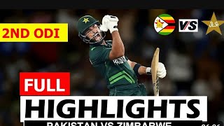 Zimbabwe vs Pakistan 2nd ODI Match full highlights  RK sports [upl. by Hegyera]