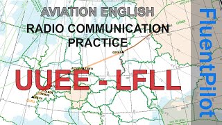 Aviation English Radio Communication Practice SVO to LYS FluentPilotRU [upl. by Royden]